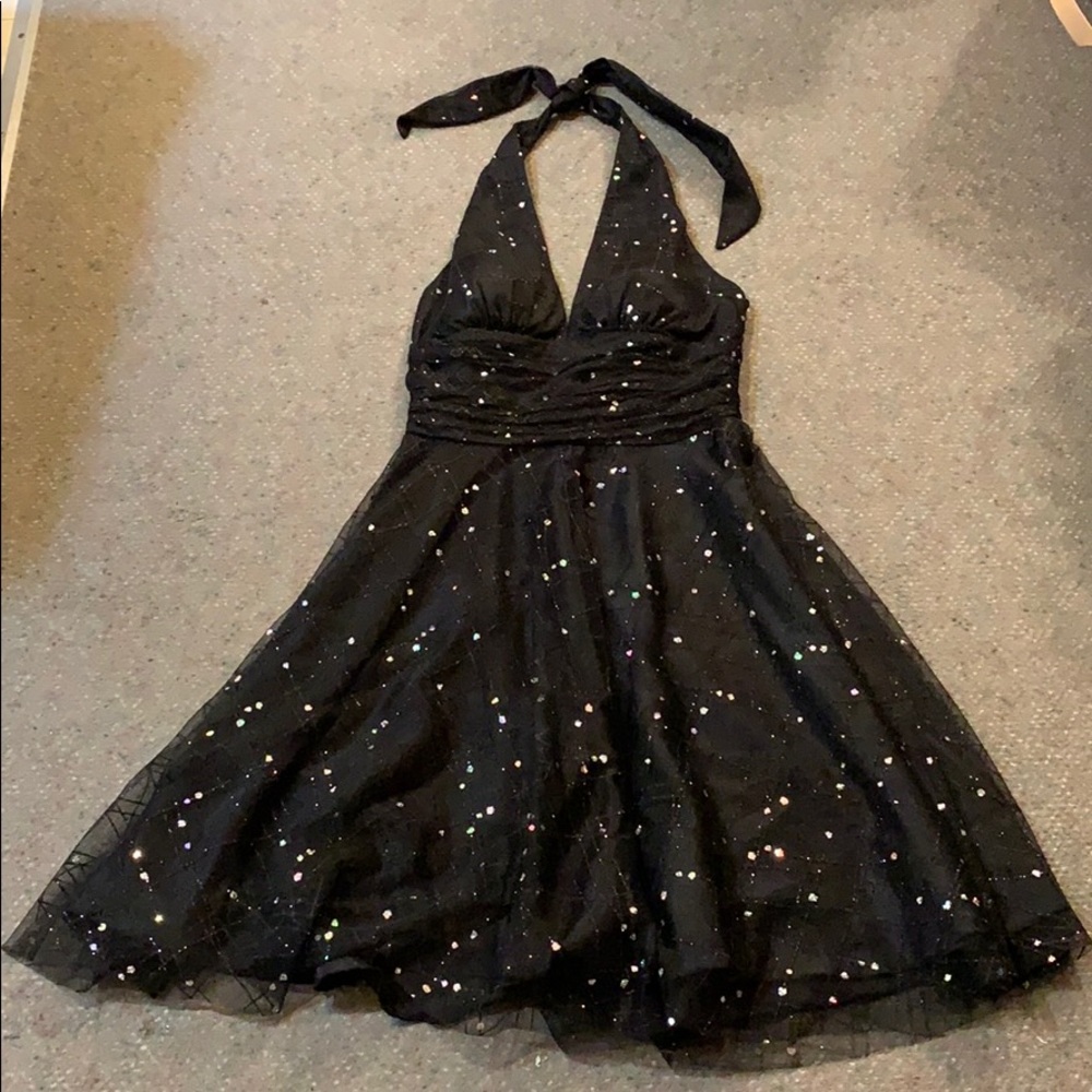 Adrianna Papell black sparkle petit 2 dress